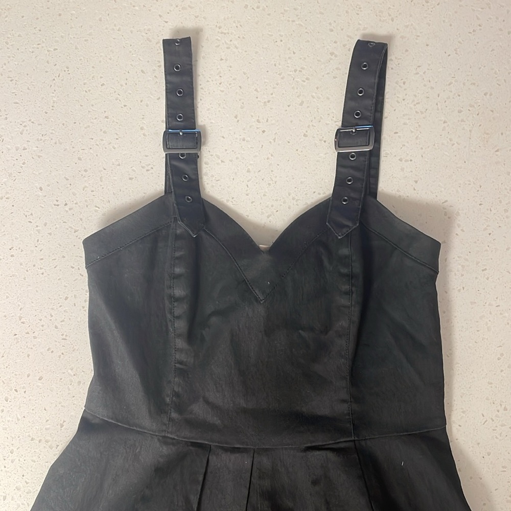 Guess Black Skater Dress with Buckle Straps - Picture 2 of 4